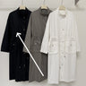 Loose Casual Stylish Long Trench Coat With A Stand Collar And Drawstring